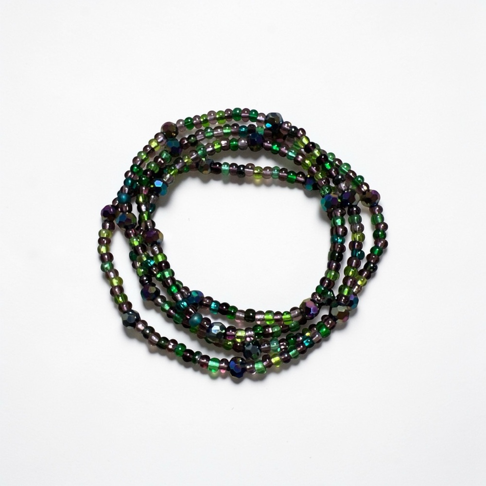 Purple & Green 34” Waistbead